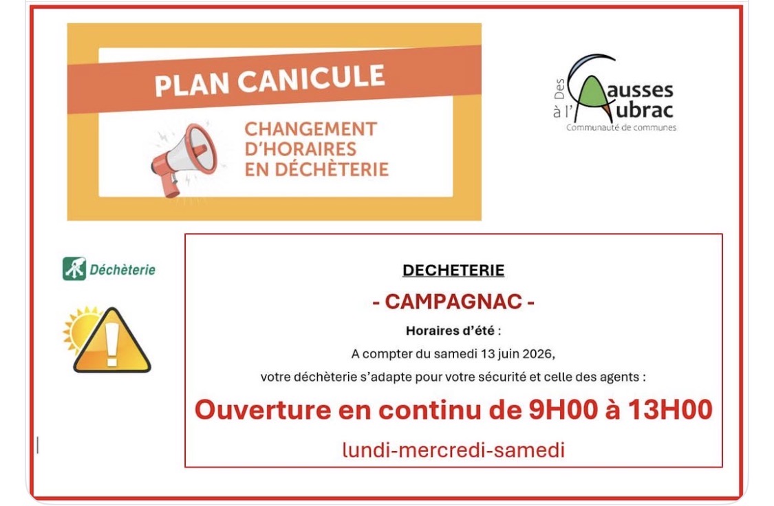Lire la suite à propos de l’article La déchetterie passe en horaire d&rsquo;été