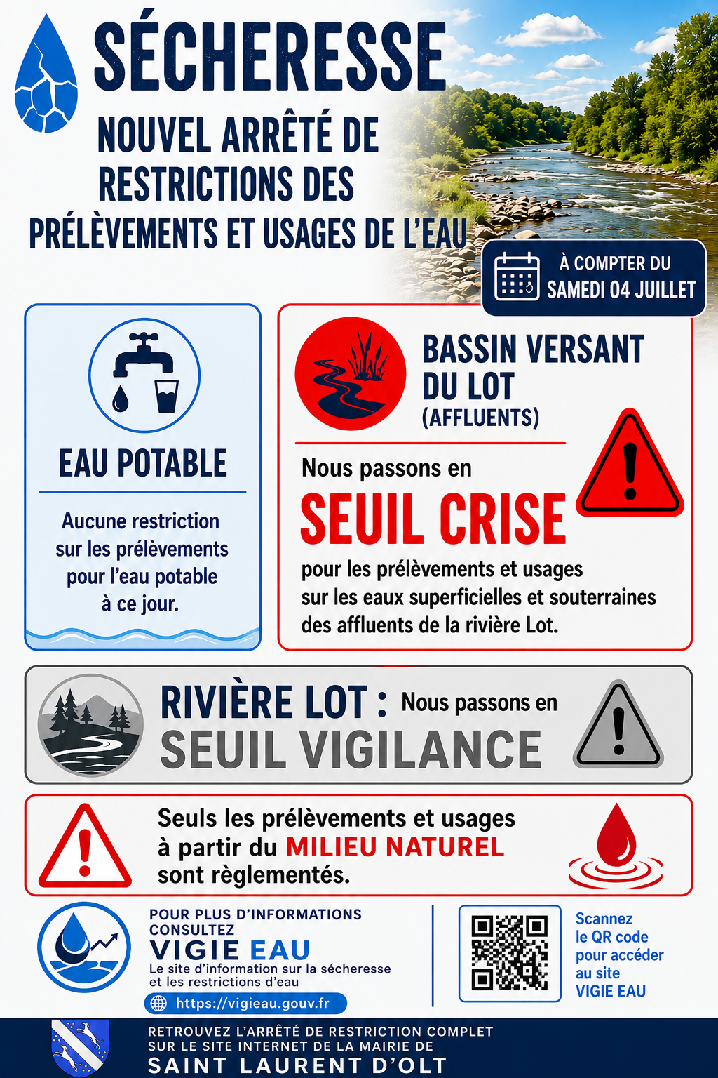 Lire la suite à propos de l’article Prélèvements et usages de l&rsquo;eau : un nouvel arrêté